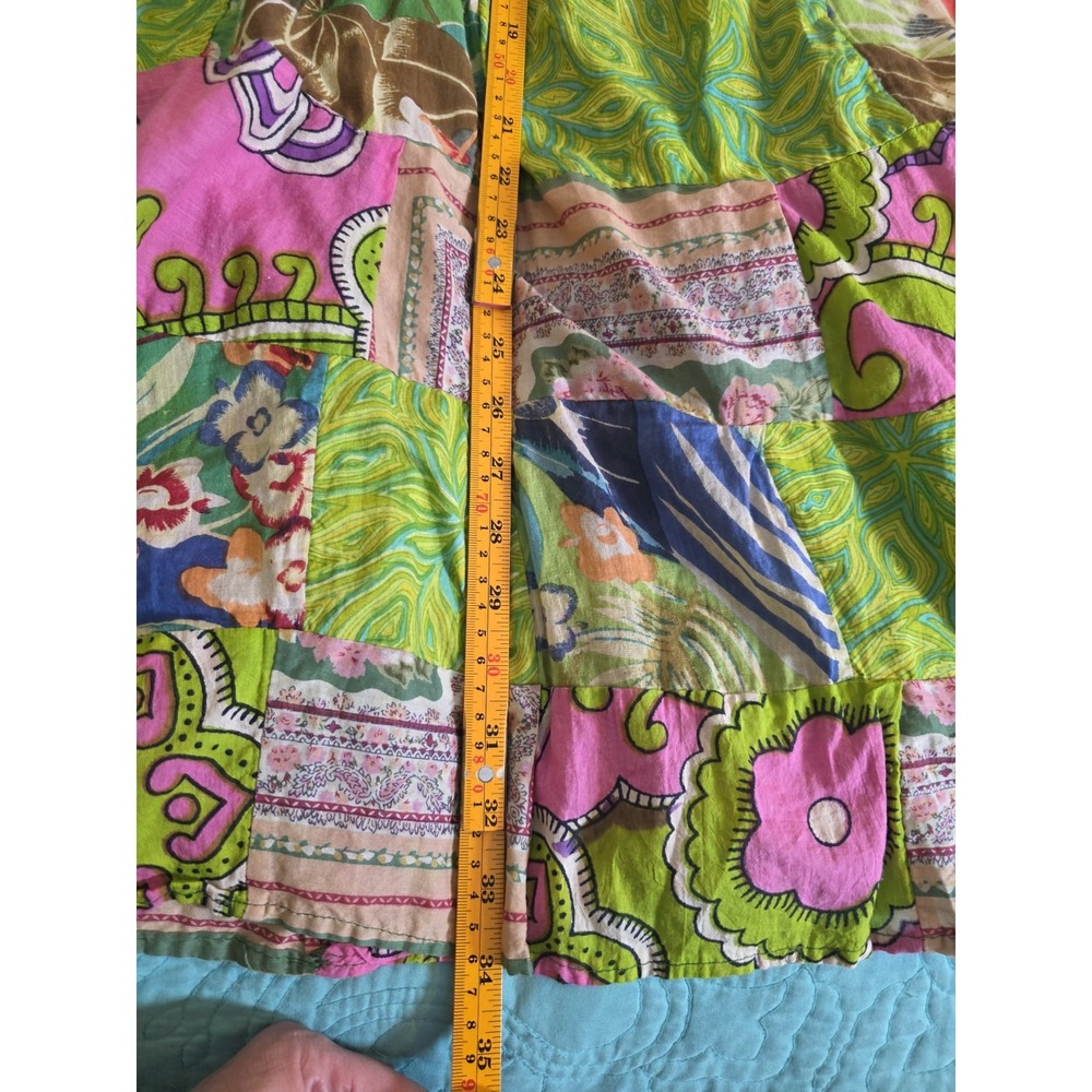 Multicolor Floral Patchwork Tiered Drawstring Cot… - image 7